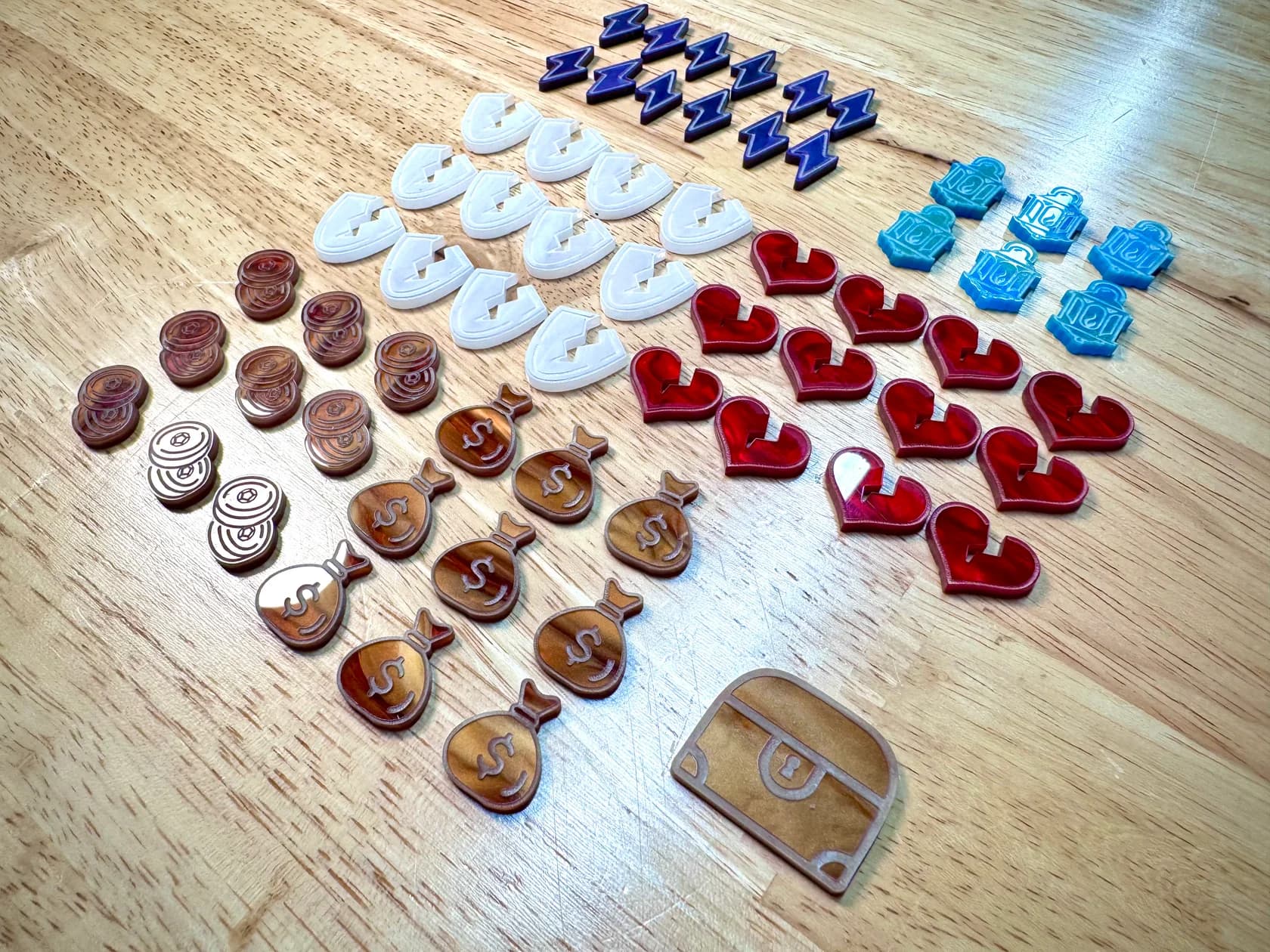 Deluxe 61-piece acrylic token set