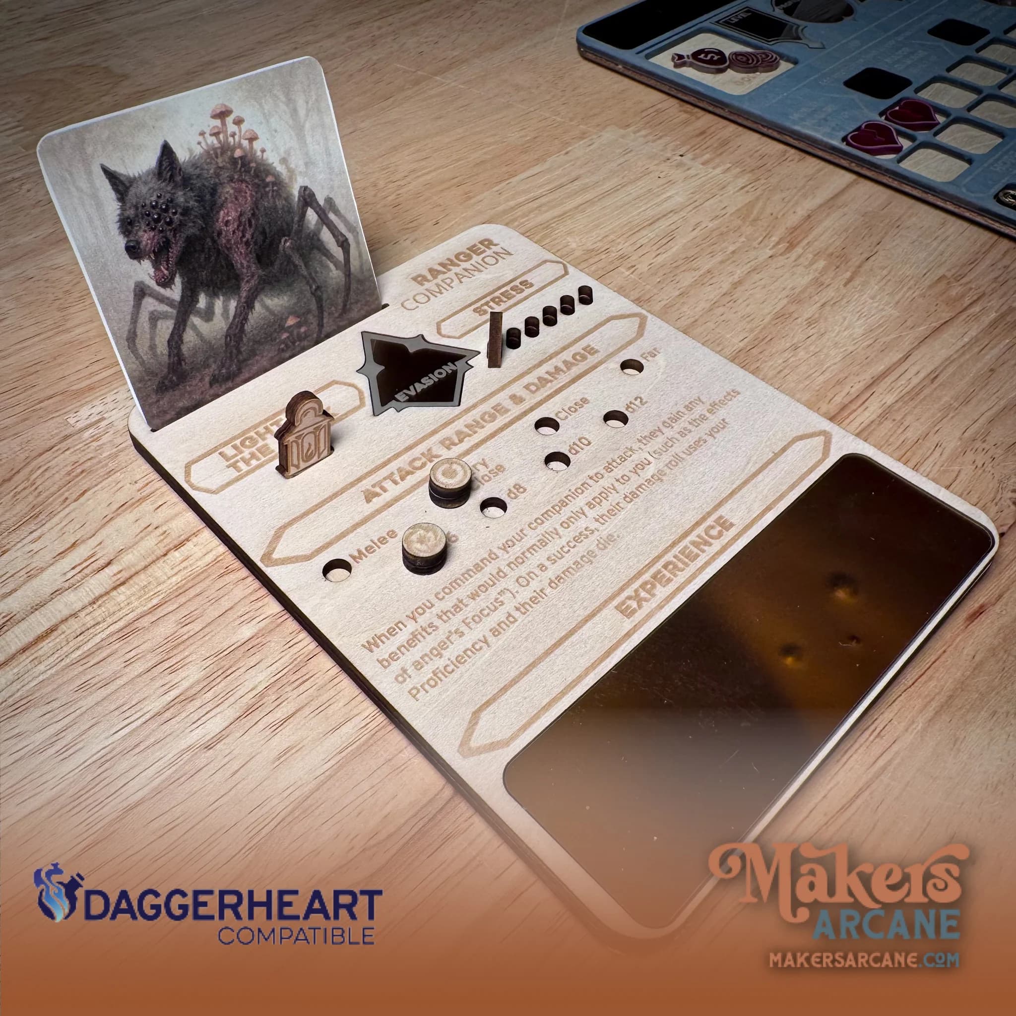 The Ranger Companion tracker board with wooden tokens